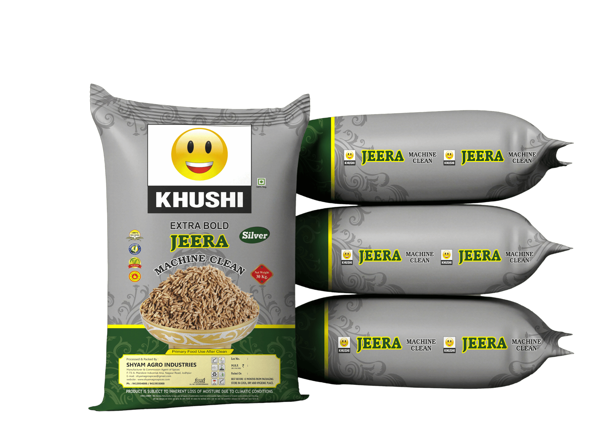 Khushi Jeera Silver Quality Cumin Seeds Bag